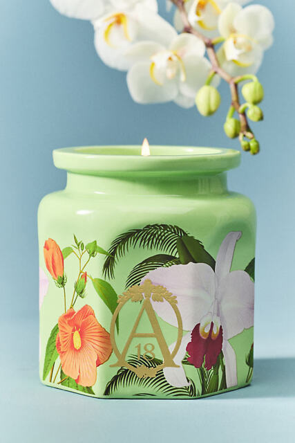 Apothecary 18 Floral Orchid & Amber Ceramic Candle - image 1