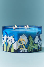 Apothecary 18 Floral Tulip Fields Low Wide Glass Candle - thumbnail 1
