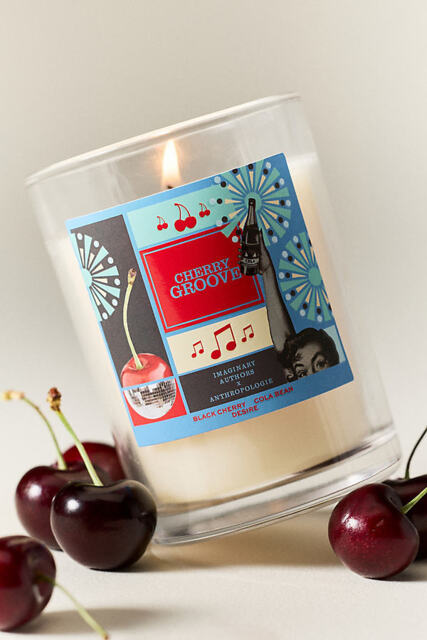 Imaginary Authors x Anthropologie Fruity Cherry Groove Glass Candle - image 1
