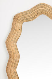 Maxine Rattan Scalloped Floor Mirror - thumbnail 3