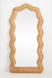 Maxine Rattan Scalloped Floor Mirror - thumbnail 2