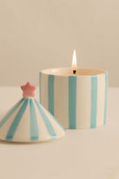 Zesty Lemons London Charcoal & Matcha Carnival Ceramic Candle - thumbnail 1