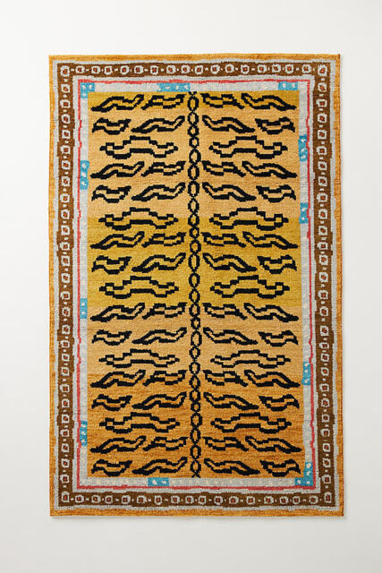 Hand-Knotted Tiger Stripe Rug