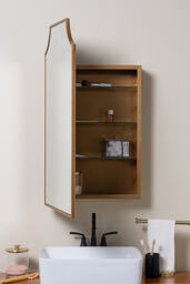 Simone Mirrored Metal Bathroom Wall Cabinet - thumbnail 2