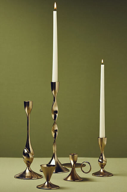 Naya Tinted Brass Lacquer Taper Candle Holder - image 1
