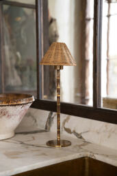 Ludlow Babbington Wicker Tall Rechargeable Table Lamp - thumbnail 5