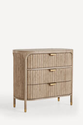 Isla Fluted Three-Drawer Dresser - thumbnail 3