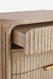 Isla Fluted Three-Drawer Dresser - thumbnail 4