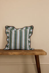 TBCo Blue Stripe Bow Square Cushion
