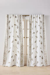 Embroidered Cotton Suzani Border Curtain - thumbnail 1