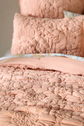 Dahlia Cotton Jersey Floral Quilted Bedspread - thumbnail 2