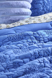 Dahlia Cotton Jersey Floral Quilted Bedspread - thumbnail 3