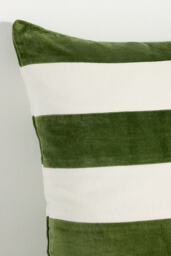 Andie Striped Cotton Velvet Cushion - thumbnail 3
