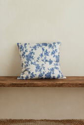 Ellenvale Interiors Aria Blue Floral Cushion - thumbnail 1