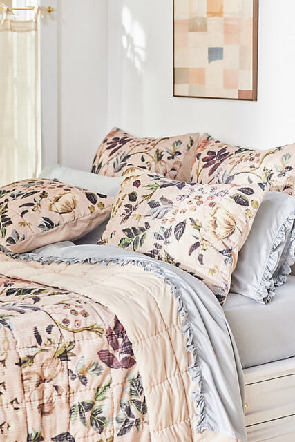 Seren Velvet Floral Quilted Bedspread - image 1