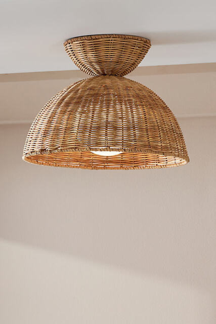 Liz Rattan Flush Mount - image 1