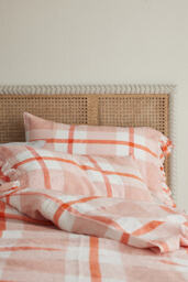 Society of Wanderers Linen Floss Check Duvet Cover - thumbnail 1