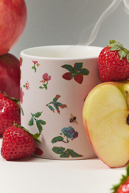 Spring Cottage Fruity Strawberry & Blonde Wood Ceramic Boxed Candle - image 1