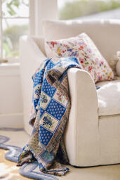 Leiah Cotton Woven Floral Checkered Throw Blanket
