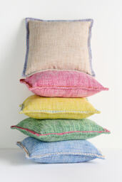 Bermuda Woven Embellished Edge Indoor/Outdoor Cushion - thumbnail 2