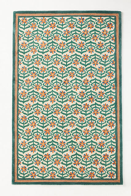 Printed Goods Tufted Wool Floral Rug - image 1