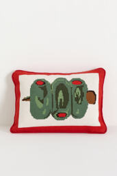 Cotton Needlepoint Icon Mini Cushion - thumbnail 1