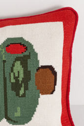 Cotton Needlepoint Icon Mini Cushion - thumbnail 3