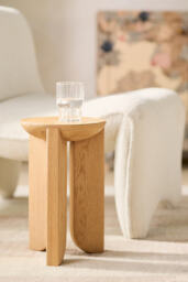 Hemi Solid Oak Wood Side Table - thumbnail 1