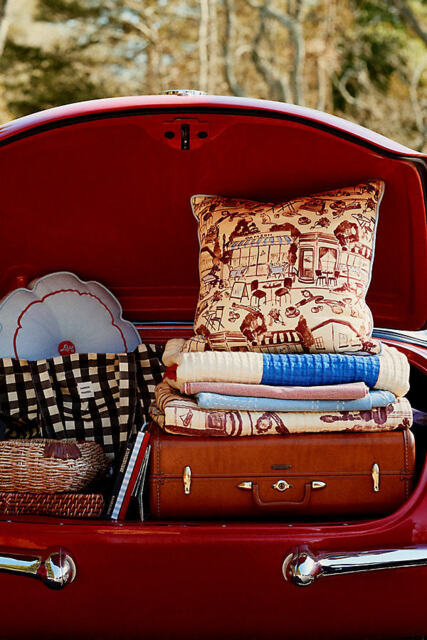 Damson Madder Cotton Printed Cushion - image 1