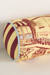 Damson Madder Cotton Printed Cushion - thumbnail 9