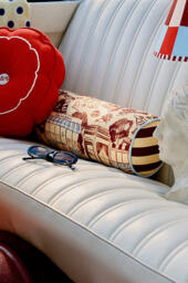 Damson Madder Cotton Printed Cushion - thumbnail 2