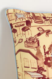 Damson Madder Cotton Printed Cushion - thumbnail 6