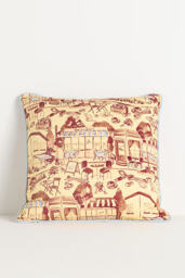 Damson Madder Cotton Printed Cushion - thumbnail 3