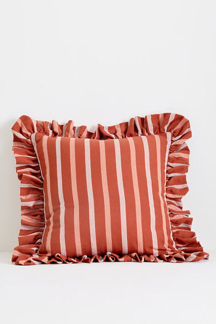 Maeve Helana Woven Stripe Ruffle Cushion - image 1