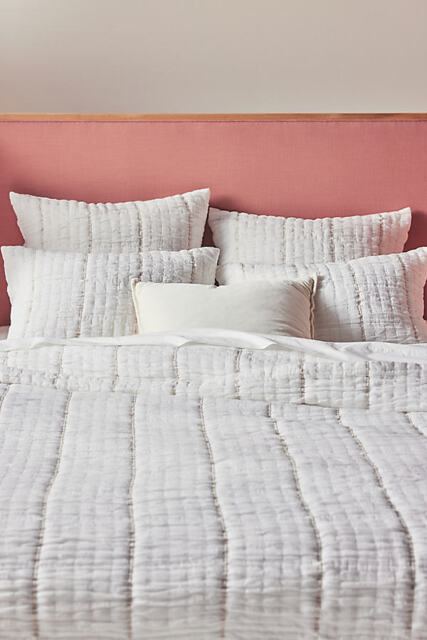 Striped Cotton Gauze Quilted Bedspread - image 1