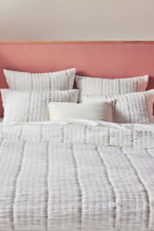 Striped Cotton Gauze Quilted Bedspread - thumbnail 1