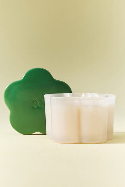 Maeve Low Wide Floral Wildflower Bouquet Glass Candle - image 1
