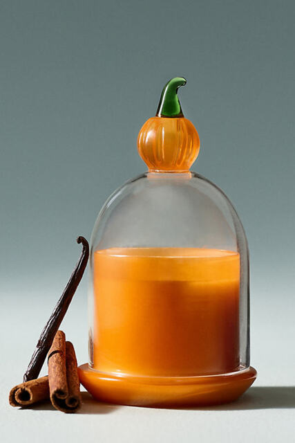 Fall Icon Cloche Pumpkin Sweet Vanilla Glass Candle