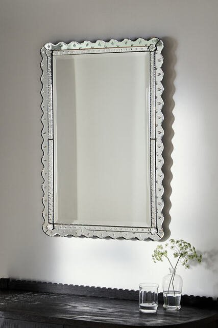 Venetian Scalloped Glass Wall Mirror - image 1