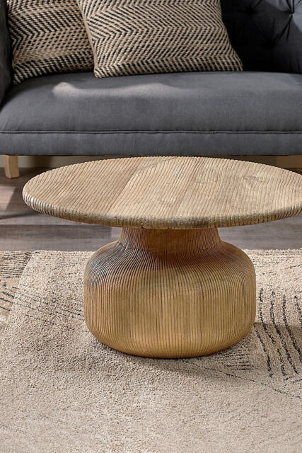 nkuku Vivan Grooved Wood Coffee Table - image 1
