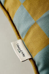 Colours of Arley Green Check Square Cushion - thumbnail 3