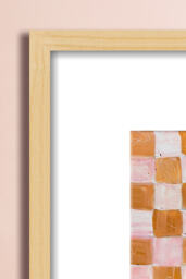 Pink and Brown Checkered Painting by Virginia Chamlee Wall Art - thumbnail 2
