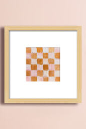 Pink and Brown Checkered Painting by Virginia Chamlee Wall Art - thumbnail 1