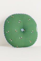 Camilia Cotton Embroidered Printed Floral Cushion - thumbnail 3
