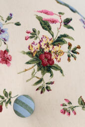 Camilia Cotton Embroidered Printed Floral Cushion - thumbnail 4