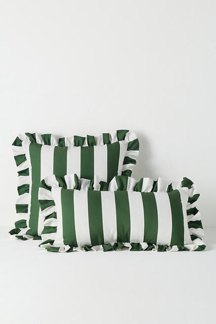 Maeve Striped Ruffle Indoor/Outdoor Cushion - image 1