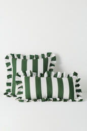 Maeve Striped Ruffle Indoor/Outdoor Cushion - thumbnail 1