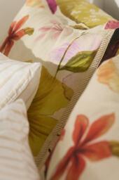 Embroidered Percale Floral Printed Cushion Cover - thumbnail 2