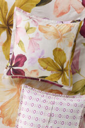 Embroidered Percale Floral Printed Cushion Cover - thumbnail 1