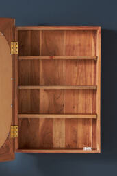 Marta Acacia Wood Mirrored Bathroom Wall Cabinet - thumbnail 4